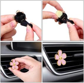 img 1 attached to 🌼 Daisy Flowers Air Vent Clips: Vibrant Pink Car Freshener & Decorative Accessories - Set of 8
