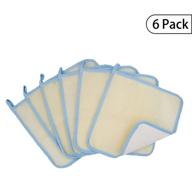 🛀 6 pack dual-sided exfoliating skin towel by bleu bath - natural terry body cloth scrubber with premium sturdy loofah towel, soft and buffing wash cloth for oil or dry skin (white) logo