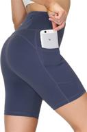 🩳 eyesoul womens 7" biker running shorts: high waist yoga shorts with 4 pockets & zipper for ultimate comfort and versatility логотип