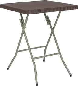 img 3 attached to Compact and Convenient: Flash Furniture 1.95-Foot Square Brown Rattan Plastic Folding Table