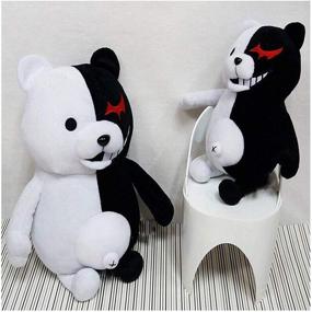 img 1 attached to Black White Monokuma Bear Plush Doll - TIMSOPHIA 🐼 36cm for Girls Birthday, Women Pillow Toy, Home Decor Adornment