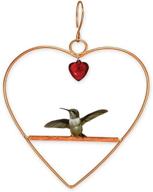 🦜 charming and vibrant copper hummingbird swing with red heart-shaped hanging bead logo