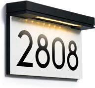 ⚡️ solar powered house address plaques, outdoor house numbers with led, waterproof address sign in 3000k warm white logo