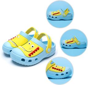 img 1 attached to 🦖 RJVW Kid's Dinosaur Clogs Slippers - Cute Garden Water Shoes for Girls, Boys, Toddlers - Cartoon Slides Sandals for Beach, Shower, Pool - Slipper