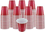 🎉 120 pack party bargains 2oz plastic shot glasses - mini red disposable shot cups for jello shots, condiments, snacks, samples & tastings logo