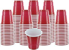 img 4 attached to 🎉 120 Pack PARTY BARGAINS 2oz Plastic Shot Glasses - Mini Red Disposable Shot Cups for Jello Shots, Condiments, Snacks, Samples & Tastings