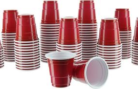 img 1 attached to 🎉 120 Pack PARTY BARGAINS 2oz Plastic Shot Glasses - Mini Red Disposable Shot Cups for Jello Shots, Condiments, Snacks, Samples & Tastings