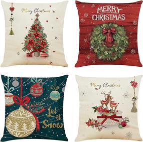 img 4 attached to Christmas Pillow AZGOODS Decorations Farmhouse