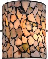 🌈 exquisite artzone stained glass wall sconces: stunning natural stone mosaic material wall light for bedroom & corridor логотип