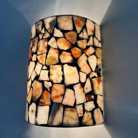 img 2 attached to 🌈 Exquisite ARTZONE Stained Glass Wall Sconces: Stunning Natural Stone Mosaic Material Wall Light for Bedroom & Corridor