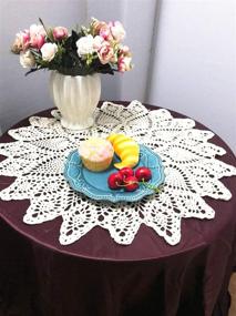 img 2 attached to 🍽️ Damanni Handmade Crochet Tablecloth Doilies: Premium Food Service Dining Accessory