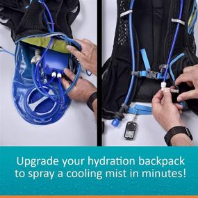 img 2 attached to 🎒 Backpack Mist System Retrofit Kit - Transform Your Hydration Backpack into a Refreshing Mist & Drink Reservoir, USB Power Bank Included, Inclusive of Pump, Nozzle, Remote, and Rechargeable Battery