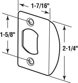 img 1 attached to 🔒 Pack of 2 Defender Security E 2233 Standard Latch Strike Plates with 1-5/8 inch Hole Spacing, Steel Material, Antique Brass Plated Finish