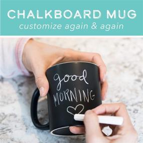 img 3 attached to Creative Personalized Chalkboard Ceramic Coffee Mug - Inspire Every Morning with a Unique Message (Includes Chalk)