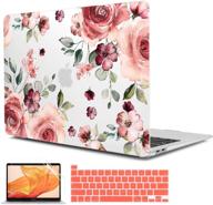 🌸 cisoo matte clear hard shell cover for macbook pro 13 inch case 2020 model a2338 m1 a2251 a2289, with keyboard cover and screen protector, fits pro 13" 2020 with touch bar touch id, begonia flower logo