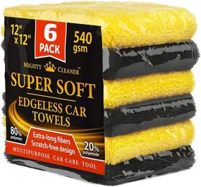 img 4 attached to Premium Microfiber Towels for Cars - 6 Pack - (12” x 12”) - 2-Sided Drying Towels - Professional Car Drying Towel