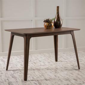 img 3 attached to 🍽️ Enhance Your Dining Space with the Christopher Knight Home Gideon Wood Dining Table in Natural Walnut Finish
