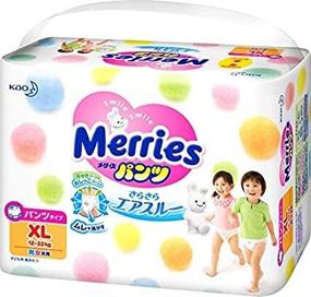 img 1 attached to Kao Merries Baby Pants Diaper XL Bulk Pack - 3 Bags (38 Pieces per Bag, 12-22KG)