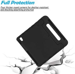 img 2 attached to 📱 Durable iPad 10.9 Kids Case: APOLL Shockproof EVA Handle Stand Child Proof Case in Black for iPad Air 4th Generation 10.9" - 2020 Release