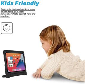 img 1 attached to 📱 Durable iPad 10.9 Kids Case: APOLL Shockproof EVA Handle Stand Child Proof Case in Black for iPad Air 4th Generation 10.9" - 2020 Release