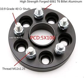img 3 attached to Загл. товара: "Проставки для колеса ZY дюймовые, с 5 отверстиями, переход с 5x100 на 5x100 - для Subaru Baja Crosstrek Outback Legacy Forester Impreza - адаптеры для колес с болтами M12X1.25".