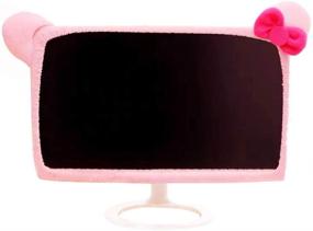 img 4 attached to LINXTAR 20''-29'' Computer Monitor Cover: Cat Ear Design, Furry Kawaii Pink Dustproof Protector for PC Tablet TV