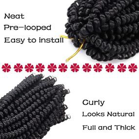 img 1 attached to 💆 6 Packs Spring Twist Hair Extensions | Bomb Twist Braiding Hair Synthetic Fiber | Fluffy Twist Crochet Hair | Low Temperature Twist Crochet Hair for Black Women | Braiding Hair (8inch,1B)