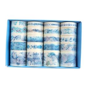 img 4 attached to Ocean Blue Washi Tape Set - 20 Rolls of Fish, Dolphin, and Jellyfish Designs for Kawaii Cake, Summer Seaside, Bullet Journaling, Scrapbooking, Planner, Gift Wrapping, and Holiday Decoration