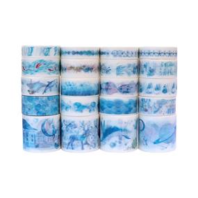 img 2 attached to Ocean Blue Washi Tape Set - 20 Rolls of Fish, Dolphin, and Jellyfish Designs for Kawaii Cake, Summer Seaside, Bullet Journaling, Scrapbooking, Planner, Gift Wrapping, and Holiday Decoration