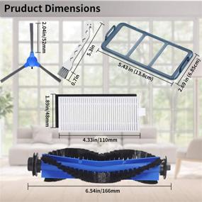 img 2 attached to Eufy RoboVac Replacement Parts Kit: 6 Filters, 6 Side Brushes, 1 Main Brush, 1 Pre Filter - Compatible with RoboVac 11S, 30, 30C, 15C, 12, and 35C