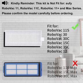 img 3 attached to Eufy RoboVac Replacement Parts Kit: 6 Filters, 6 Side Brushes, 1 Main Brush, 1 Pre Filter - Compatible with RoboVac 11S, 30, 30C, 15C, 12, and 35C