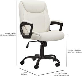 img 1 attached to Amazon Basics Classic Puresoft Padded Mid-Back Office Computer 🪑 Desk Chair - Cream with Armrest: Ultimate Comfort and Style