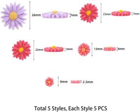 img 3 attached to PH PandaHall Flower Daisy Cabochons: 75pcs Slime Charms in 5 Colors for DIY Craft Decoration