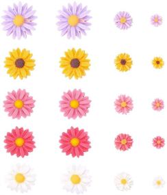 img 4 attached to PH PandaHall Flower Daisy Cabochons: 75pcs Slime Charms in 5 Colors for DIY Craft Decoration