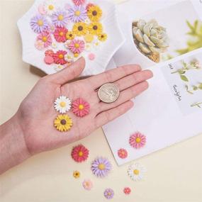 img 2 attached to PH PandaHall Flower Daisy Cabochons: 75pcs Slime Charms in 5 Colors for DIY Craft Decoration