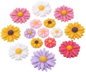 img 1 attached to PH PandaHall Flower Daisy Cabochons: 75pcs Slime Charms in 5 Colors for DIY Craft Decoration