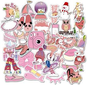 img 3 attached to 🌸 Cute VSCO Stickers Pack, 35 Pink Vinyl Stickers for Water Bottles, Laptop, Phone Cases - Ideal for Kids, Girls, Women