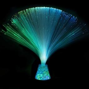 img 3 attached to 🌈 Enhance Your Space with Playlearn Fiber Optic Lamp - Vibrant Color Changing Crystal Base with Remote Control - USB/Battery Powered - 14 Inch Fiber Optic Centerpiece Sensory Light