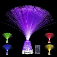 🌈 enhance your space with playlearn fiber optic lamp - vibrant color changing crystal base with remote control - usb/battery powered - 14 inch fiber optic centerpiece sensory light логотип