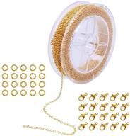 🔗 premium 39 feet gold plated chain link | diy jewelry making with 60 open rings and 50 lobster clasp (2.2mm) logo