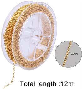 img 2 attached to 🔗 Premium 39 Feet Gold Plated Chain Link | DIY Jewelry Making with 60 Open Rings and 50 Lobster Clasp (2.2mm)