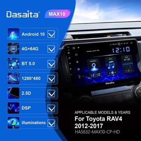 img 2 attached to 🚗 Dasaita 9-дюймовое автомобильное радио с навигацией для Toyota Rav4 2013-2018: Android-стерео с Carplay, GPS, DSP, Wi-Fi и Android Auto