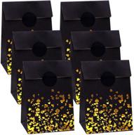 🍭 candy bags with bronzing gold design - cooraby 30 pieces kraft black paper party bags logo