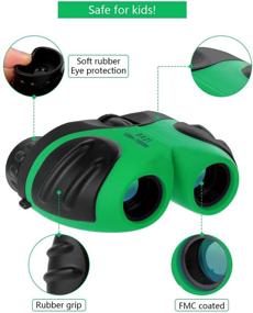 img 3 attached to Compact Shockproof Binocular for Boys Age 5-10: Perfect Toys for Kids! Great 4-7 Year Old Boys Birthday Present, 8x21 Green