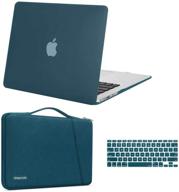 📱 mosiso macbook air 13 inch case (a1369 & a1466) - complete protection bundle: hard shell case, sleeve bag, keyboard cover - deep teal logo