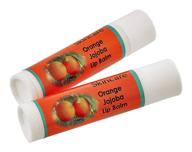 🍊 jojoba oil orange lip balm with beeswax - all natural, 70% cold pressed, mildly scented - 2 lip balms, 2 units logo