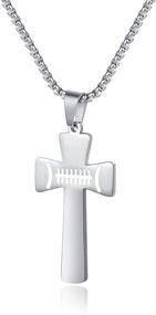 img 3 attached to 🏀 Hewayiu Strength Bible Verse Necklace: Stainless Steel Pendant for Baseball & Basketball Enthusiasts