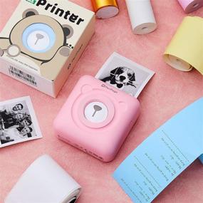 img 1 attached to Mini Thermal Photo Printer Portable Photo Printer Wireless POS Thermal Printer Image Picture Printer Memo Receipt Paper Thermal Printer With 6 Pieces Printing Papers For Mobile Phone (Pink)