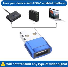 img 3 attached to 🔌 Набор из 4 адаптеров USB-C Female к USB-A Male, адаптер кабеля Type C к USB зарядному кабелю, совместим с iPhone 11 12 13 Pro Max, iPad 2020, Samsung Galaxy Note 10 S20 Plus Ultra, Google Pixel 4 3 2 XL (синий)