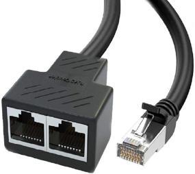 img 3 attached to 🔌 RJ45 Ethernet Splitter 1 to 2 Network Adapter: Enhance LAN Internet with Super Cat5/5e/6/7 Connector, Black